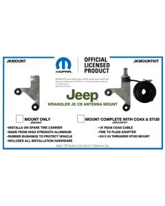 Mopar® / Jeep® Licensed JKMOUNT Jeep Wrangler JK Antenna Mounting Bracket For Model Years 2007-Present