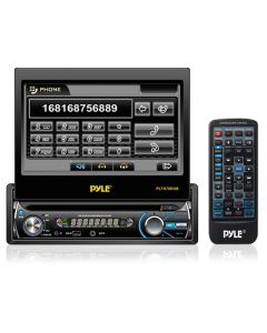 Pyle PLTS78DUB 7'' Single DIN In-Dash Detachable Motorized Touch Screen TFT/LCD Monitor w/ Multimedia Disc/CD/MP3/MP4/USB/SD/AM-FM Bluetooth Receiver